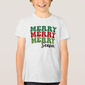 Merry Merry Season - Retro Holiday Art Tri-Blend Shirt (Voorkant)