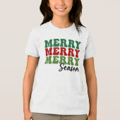 Merry Merry Season - Retro Holiday Art Tri-Blend Shirt (Voorkant)