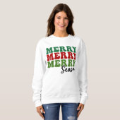 Merry Merry Season - Retro Holiday Art Trui (Voorkant volledig)