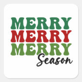 Merry Merry Season - Retro Holiday Art Vierkante Sticker (Voorkant)