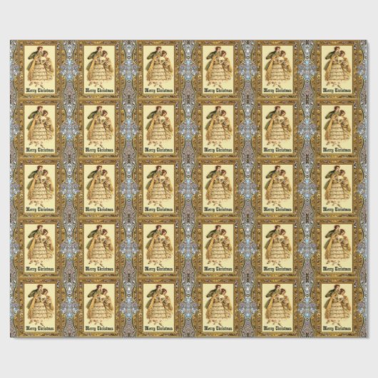 Merry Merry Victoriaans kerst Cadeaupapier (Vlak)