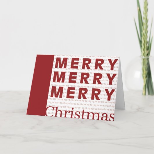 Merry, Merry, Vrolijk Kerstfeest Feestdagen Kaart (Voorkant)