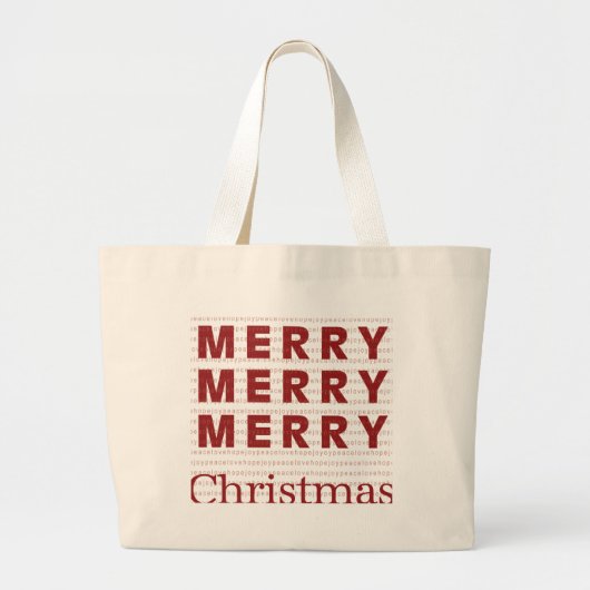 Merry, Merry, Vrolijk Kerstfeest Grote Tote Bag (Voorkant)