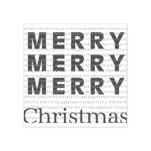 Merry, Merry, Vrolijk Kerstfeest Rubberstempel (Afrduk)