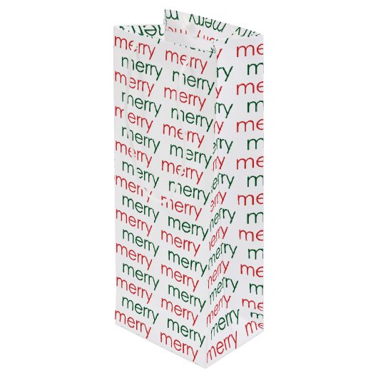 Merry Merry Wijn Cadeautas (Achterkant Gekanteld)