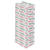 Merry Merry Wijn Cadeautas (Voorkant Gekanteld)