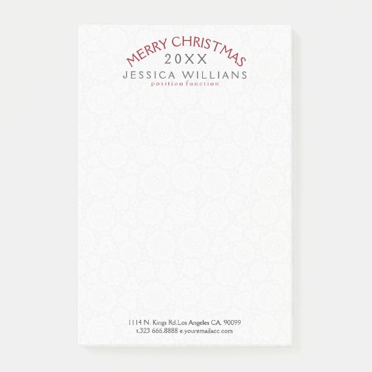 Merry met kerstkromme tekstontwerp post-it® notes (Voorkant)