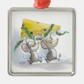 Merry Mice & Mac Square Premium Ornament (Voorkant)