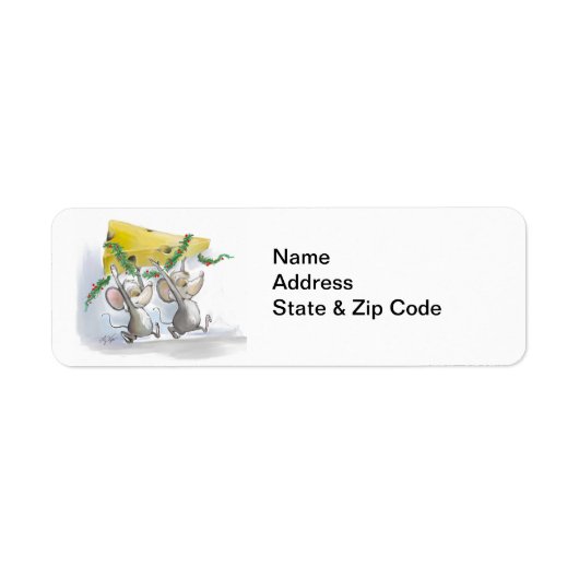 Merry Mice Mic en Mac-Adresetiketten Etiket (Voorkant)