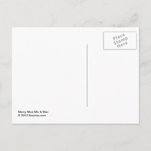 Merry Mice Mic en Mac Holiday Briefkaart (Achterkant)