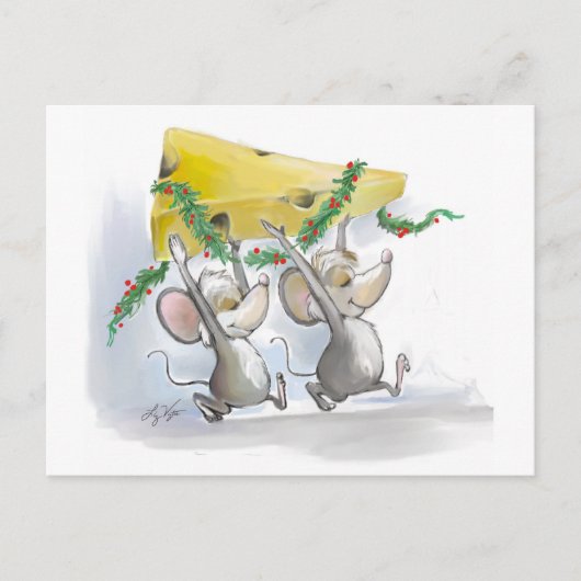 Merry Mice Mic en Mac Holiday Briefkaart (Voorkant)
