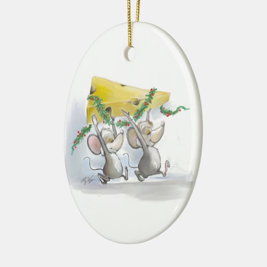 Merry Mice Mic en Mac Oval Ornament (Links)