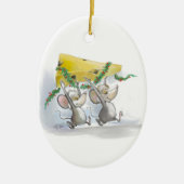 Merry Mice Mic en Mac Oval Ornament (Voorkant)