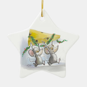 Merry Mice Mic en Mac Star-Ornament Keramisch Ornament