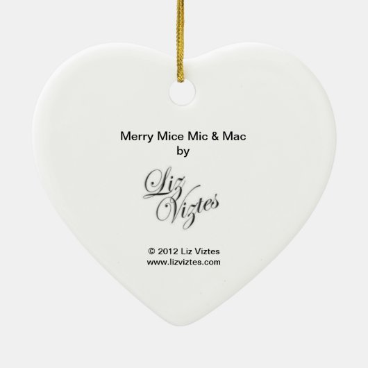 Merry Mice Mic & Mac Heart Ornament (Achterkant)
