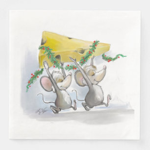 Merry Mice Mic & Mac Holiday Paper Napkin Servet