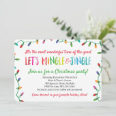 Merry Mingle en Jingle Christmas Lights Party Kaart (Staand voorkant)