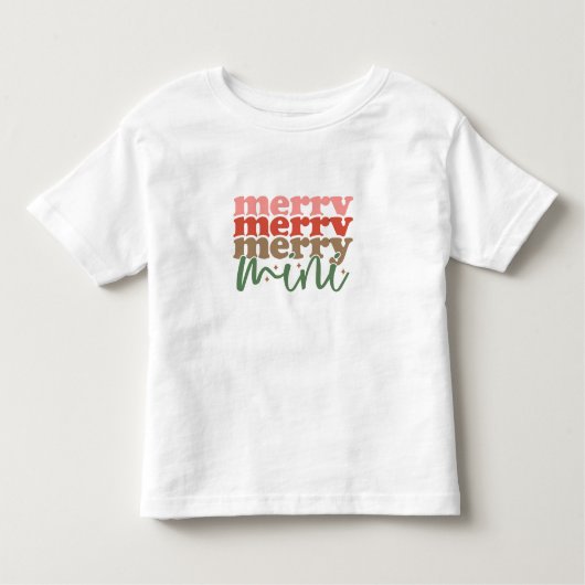 Merry Mini Retro Groovy Kerst Feestdagen Kinder Shirts (Voorkant)