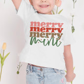 Merry Mini Retro Groovy Kerst Feestdagen Kinder Shirts