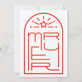 MERRY Minimale moderne kerstfeestkaart Feestdagenkaart (Voorkant)