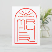 MERRY Minimale moderne kerstfeestkaart Feestdagenkaart (Staand voorkant)