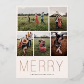 Merry minimalist 5 Foto Folie Feestdagenkaart (Voorkant)