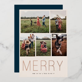 Merry minimalist 5 Photo Folie Holiday Card Feestdagenkaart