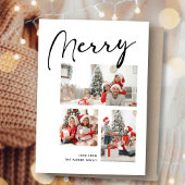 Merry minimalist | Drie-kerstfotocollage Feestdagenkaart
