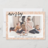 MERRY-minimalist voor Modern Beige Pine Bough Scri Feestdagenkaart (Voorkant)