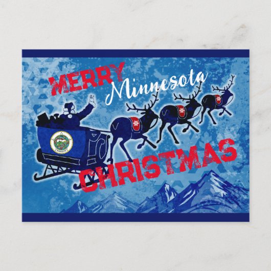 Merry Minnesota vlag Kerstbriefkaart Feestdagenkaart (Voorkant)