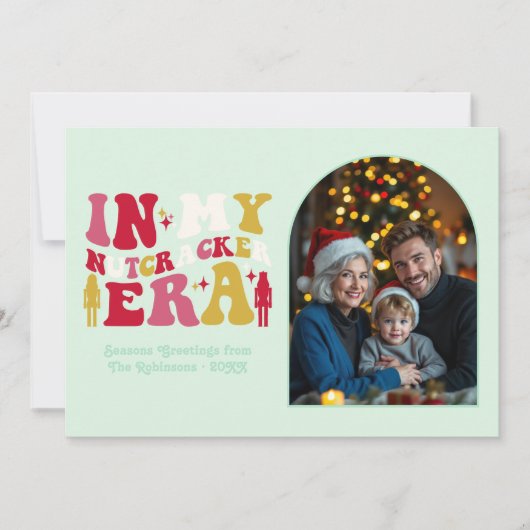 Merry Mint In My Nutcracker Era Christmas Photo Feestdagenkaart (Voorkant)