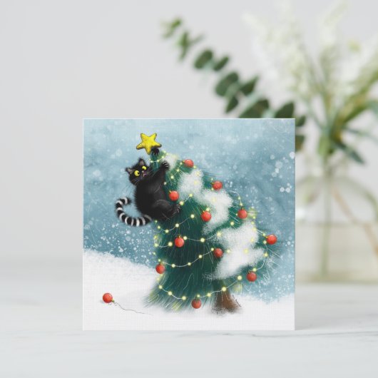 Merry Mischief – Curious Cat  Kaart (Staand voorkant)