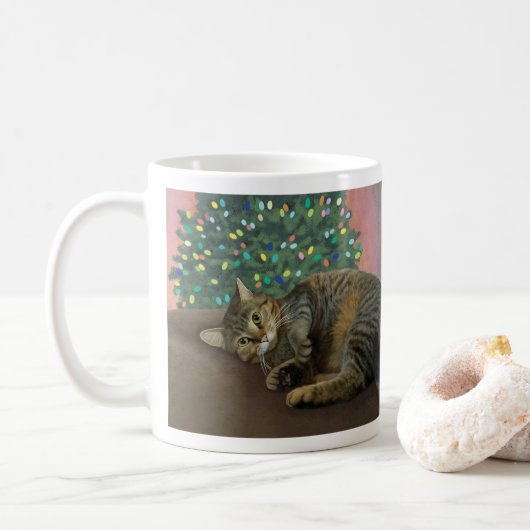 Merry Mischief - Kerst Kat Koffie Mok (Met donut)