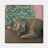 Merry Mischief - Kerst Kat Magneet (Voorkant)