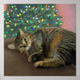 Merry Mischief - Kerst Kat Poster