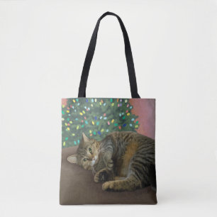 Merry Mischief - Kerst Kat Tote Bag