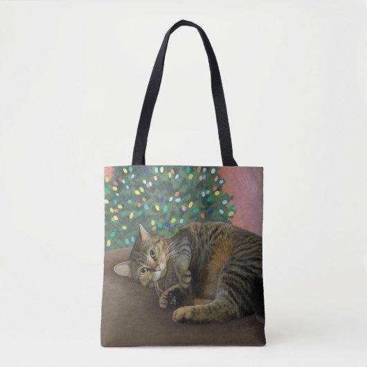 Merry Mischief - Kerst Kat Tote Bag (Voorkant)