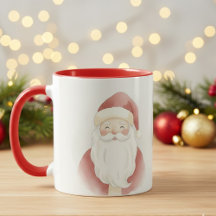 Merry Mist Watercolor Santa Kids Mug | Jolly Chris