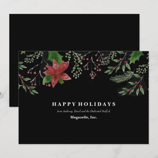 Merry Mistletoe Business Holiday Card Kaart (Voorkant / Achterkant)