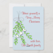 Merry Mistletoe Double Sided Holiday-fotokaart Feestdagenkaart (Achterkant)