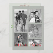 Merry Mistletoe Double Sided Photo Card in grijs Feestdagenkaart (Voorkant / Achterkant)