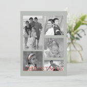 Merry Mistletoe Double Sided Photo Card in grijs Feestdagenkaart (Staand voorkant)