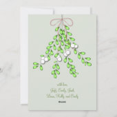 Merry Mistletoe Double Sided Photo Card in grijs Feestdagenkaart (Achterkant)