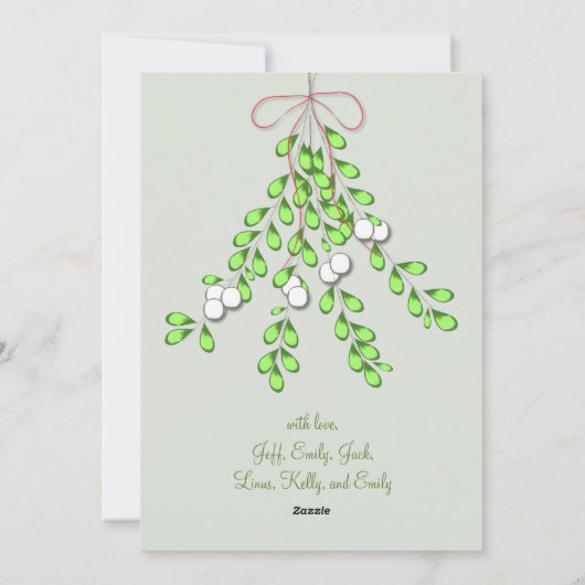 Merry Mistletoe Double Sided Photo Card in grijs Feestdagenkaart (Achterkant)