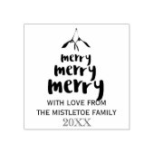 Merry Mistletoe Familienaam Kerst Rubber Stamp Rubberstempel (Afrduk)