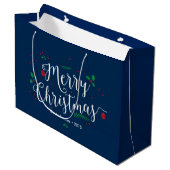 Merry Mistletoe Holiday Gift Bag Groot Cadeauzakje (Voorkant Gekanteld)
