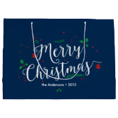 Merry Mistletoe Holiday Gift Bag Groot Cadeauzakje (Achterkant)