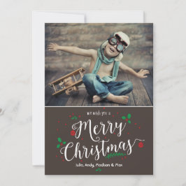 Merry Mistletoe in Bark 1 Photo Holiday Card Feestdagenkaart