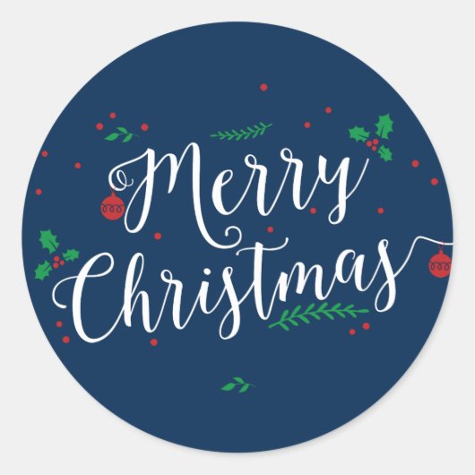 Merry Mistletoe Kerstfeestdag ticker Ronde Sticker (Voorkant)