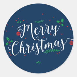 Merry Mistletoe Kerstfeestdag ticker Ronde Sticker